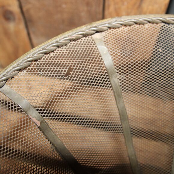 Rustic VTG Metal Mesh & Iron French Country Pedestal Urn Dish - Picture 6 of 6